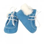 Botosei cu guler din blana Velur Blue Rappalo din piele naturala marime 15