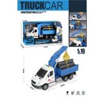 Camioneta albastra cu brat macara, frictiune, lumini si sunete