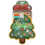 Carte de colorat cu carioci Bradut de Craciun