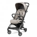 Carucior copii Peg Perego Volo, ultracompact, 0 - 22 kg, cu spatar si suport pentru picioare reglabile, frana centralizata, bara frontala detasabila si geanta transport inclusa, 5.4 kg, Misty Beige