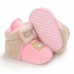 Cizmulite plusate roz cu crem pentru fetite Teddy 3-6 luni marime 18