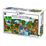 Colectie 4 puzzles 24, 35, 48, 60 piese DToys La Fontaine