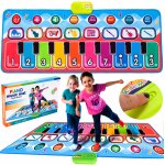 Covoras muzical pentru dans copii, cu functie de inregistrare, 10 taste sonore din gama Do, dimensiune 130 x 48 cm