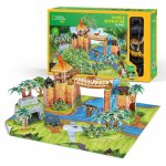 Set de joaca 3D Cubic Fun aventura in jungla 65 piese