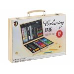 Cutie din lemn cu accesorii pentru desen si pictura 86 piese Grafix