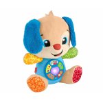 Catel interactiv Fisher Price cu urechi albastre rade si invata