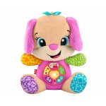 Catel interactiv Fisher Price cu urechi roz rade si invata