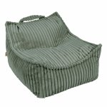 Fotoliu tip puf pentru copii MeowBaby olive sage green