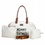 Geanta mamici FreeON Mommy things Beige, spatioasa si practica, cu multiple buzunare, include si 2 genti mai mici