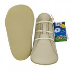 Ghetute cu siret pentru copii Baby fox Bit Nappa Crem din piele naturala marime 17