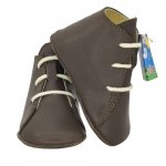 Ghetute cu siret pentru copii Baby fox Bit Nappa Maro din piele naturala marime 15