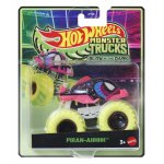 Masinuta Hot Wheels monster truck glow in the dark Piran-ahhhh cu roti verzi scara 1:64