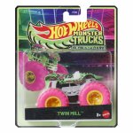 Masinuta Hot Wheels monster truck glow in the dark Twin Mill scara 1:64
