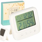 Higrometru de uz casnic, Ikonka, cu functie de Termometru si Ceas, afisaj LCD, dimensiune 8.5 x 7.8 x 2.8 cm