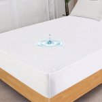 Husa impermeabila pentru saltea Homibon Alb 200x200+30 cm, anti acarieni, lavabila la masina, bumbac cu membrana TPU