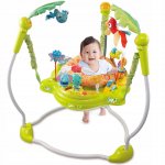 Jumper interactiv pentru copii Matadi Green, cu efecte sonore si luminoase, sezut rotativ 360, masuta educationala