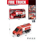 Masina rosie de pompieri cu frictiune, lumini si sunete