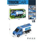 Masina albastra de pompieri cu frictiune, lumini si sunete