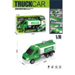 Masina verde de pompieri cu frictiune, lumini si sunete