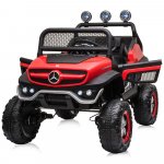 Masinuta electrica pentru copii Chipolino OffRoad Mercedes Unimog Red cu scaun din piele, roti EVA cu suspensie, deschidere usi, greutate admisa 30 kg