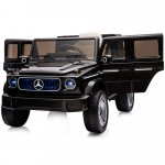 Masinuta electrica pentru copii Chipolino SUV Mercedes EQG Black cu scaun din piele, roti EVA cu suspensie, deschidere usi, greutate admisa 30 kg