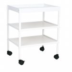 Masuta de schimbat Qmini cu 2 polite pentru depozitare Alb