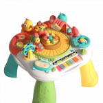 Masuta educationala 2in1 Ricokids Fauna Red cu activitati pentru invatarea numerelor,culorilor si formelor, joc de prins viermisori,taste muzicale si jucarii motrice, panou detasabil