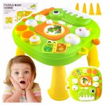 Masuta educativa si interactiva cu activitati pentru copii Dino, cu pian, disc rotativ, picioruse detasabile