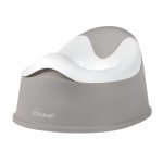 Olita pentru copii Nilo gri cu recipient detasabil, baza antiderapanta si bariera anti-stropire