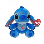 Jucarie in plus cu sunete Ty beanie babies Disney Stitch albastru 15 cm