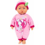 Papusa bebelus interactiv cu corp moale Bayer First Words 28 cm,plange/rade/gangureste,24 sunete,hainute roz si caciulita asortata,varsta recomandata de la 10 luni