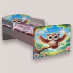 Pat pentru copii Bufnita, cu manere, 2-12 ani, 160x80 cm
