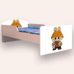 Pat pentru copii Labubu, cu saltea, 2-6 ani, 130x60 cm