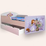 Pat pentru copii Sofia, cu sertar, 2-8 ani, 140x70 cm