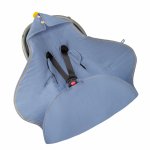 Paturica universala pentru scoica auto bumbac/muselina Petrol light Sleepee 1.5 Tog