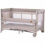 Patut pliabil pentru copii Chipolino Glory Tiramisu cu laterala culisanta si doua nivele