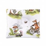Perna pentru bebelusi Qmini Fox on bikes Natural, profilata, cu functie anti-soc, din bumbac, 23x26 cm