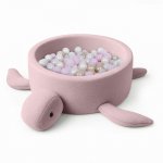 Piscina pentru copii MeowBaby Turtle Raspberry Glaze Pink cu 200 bile