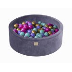Piscina pentru copii MeowBaby velvet blue grey cu 200 bile