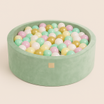 Piscina pentru copii MeowBaby velvet sage olive cu 200 bile