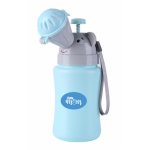 Pisoar portabil pentru baietei Little Mom Travel Blue reutilizabil, design ergonomic si intuitiv, dimensiune 22 x 8 cm, capacitate 500 ml