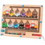 Placa educativa si de dexteritate magnetica din lemn pentru invatarea culorilor si numarat