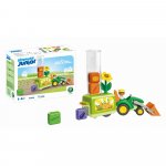 Figurina Playmobil junior dezvoltare prin joaca tractor cu incarcatura si semanatoare