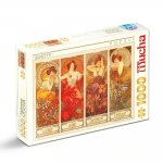 Puzzle 1000 piese Alphonse Mucha Pietre pretioase DToys