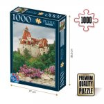 Puzzle 1000 piese Castelul Bran ziua imagini din Romania DToys
