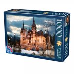 Puzzle 1000 piese Castelul Peles seara imagini din Romania DToys