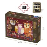 Puzzle 1000 piese DToys Kurti Andrea Familie de bufnite