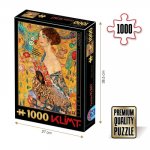 Puzzle 1000 piese Gustav Klimt Lady with a fan DToys