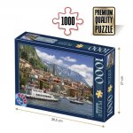 Puzzle 1000 piese Lacul Como Italia peisaje de zi DToys