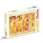 Puzzle 1000 piese Alphonse Mucha Anotimpuri DToys